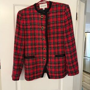 Vintage  Women's Red Plaid Jacket